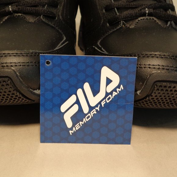 Fila Size 11.5 M MEMORY DECIMUS 7 Black Leather Sneakers New Men's Shoes - Picture 16 of 16